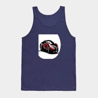 Deportive black and red car sport car Cartoon Tank Top